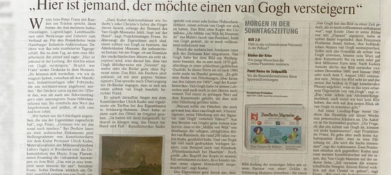 Bild zu: Die FAZ schreibt: „Hier ist jemand, der möchte einen van Gogh versteigern.“